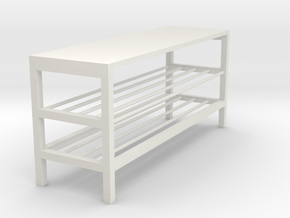  Miniature TJUSIG Bench - IKEA in White Natural Versatile Plastic: 1:12