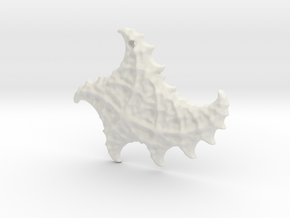 3D Fractal Sea Shell Pendant in White Natural Versatile Plastic