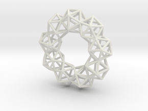 Icosahedron Radial Pendant in White Natural Versatile Plastic