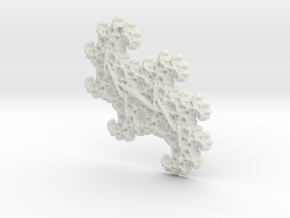 3D Fractal Abstract Pendant in White Natural Versatile Plastic