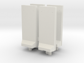 Concrete T-Wall (x4) 1/100 in White Natural Versatile Plastic
