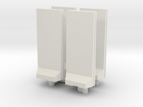 Concrete T-Wall (x4) 1/87 in White Natural Versatile Plastic