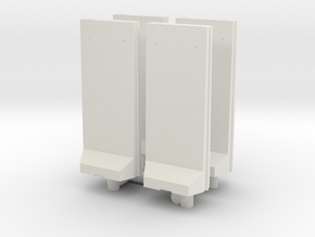 Concrete T-Wall (x4) 1/120 in White Natural Versatile Plastic