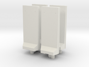Concrete T-Wall (x4) 1/144 in White Natural Versatile Plastic