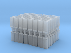 Concrete T-Wall (x128) 1/700 in Smooth Fine Detail Plastic