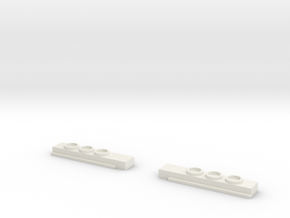 1/24 mudflap hangers with round lights in White Natural Versatile Plastic