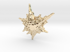 3D Fractal Snowflake Pendant in 14K Yellow Gold
