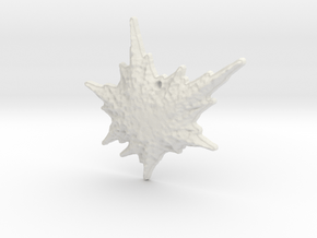 3D Fractal Snowflake Pendant in White Natural Versatile Plastic