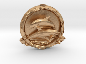 Delphine-Medaillon in Natural Bronze