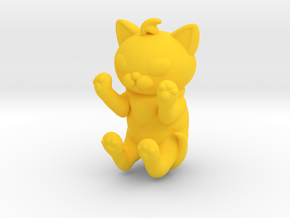 PawsUp Kitten Pendant in Yellow Processed Versatile Plastic: 28mm