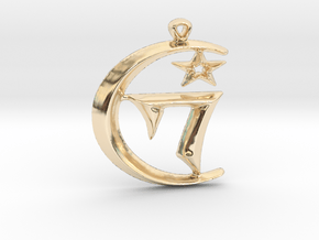 Moor Crescent and Star (Small) in 14k Gold Plated Brass
