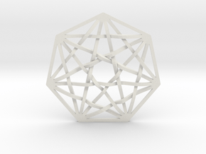 7D Hypercube Pendant 1.5" in White Natural Versatile Plastic