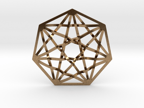 7D Hypercube Pendant 1.5" in Natural Brass