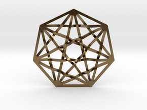 7D Hypercube Pendant 1.5" in Natural Bronze