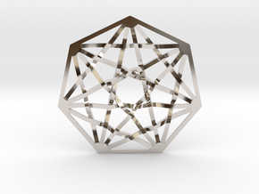 7D Hypercube Pendant 1.5" in Platinum