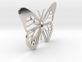 Butterfly Pendant in Rhodium Plated Brass