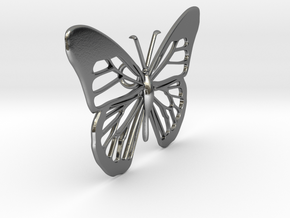 Butterfly Pendant in Polished Silver