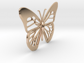 Butterfly Pendant in 14k Rose Gold Plated Brass