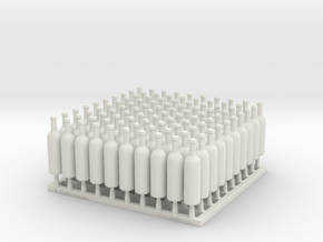 Wine Bottles Ver01. 1:12 Scale x100 units in White Natural Versatile Plastic