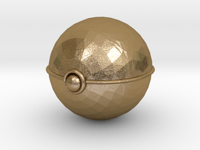 Pokeball (big) in Polished Gold Steel