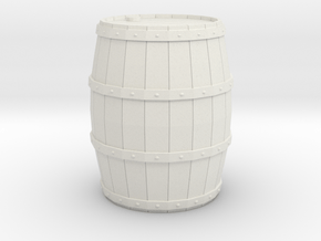 Miniature Barrel 1 5/8th inch (4.11cm) in White Natural Versatile Plastic