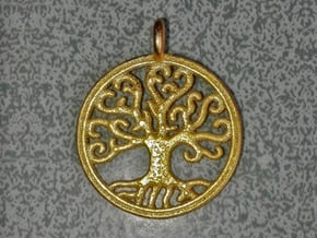 Tree of life - Árbol de la Vida  in Polished Gold Steel