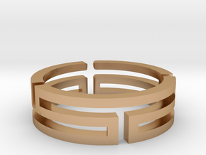 A maze in open ring in Polished Bronze