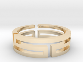 A maze in open ring in 14k Gold Plated Brass