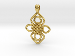 Orchid knot [pendant] in Polished Brass