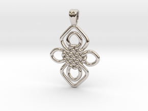 Orchid knot [pendant] in Rhodium Plated Brass