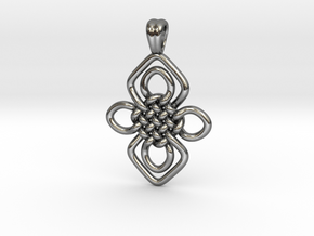 Orchid knot [pendant] in Polished Silver