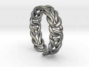 Interlacing open ring [sizable] in Polished Silver