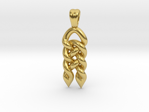 Interlaced beard [pendant] in Polished Brass