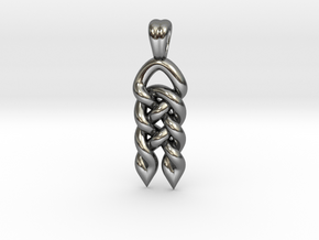 Interlaced beard [pendant] in Polished Silver