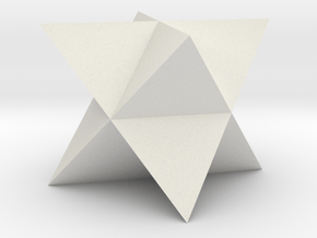 Compound of Two Tetrahedra - 1 Inch in White Natural Versatile Plastic