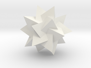 Compound of Five Tetrahedra - 1 inch in White Natural Versatile Plastic