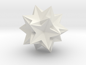 Compound of Ten Tetrahedra - 1 Inch in White Natural Versatile Plastic