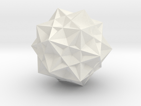 Compound of Five Cubes - 1 Inch in White Natural Versatile Plastic