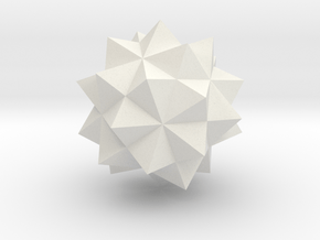 Compound of Five Octahedra - 1 Inch in White Natural Versatile Plastic