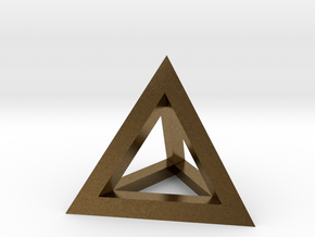 Hollow Pyramid Pendant in Natural Bronze