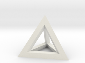 Hollow Pyramid Pendant in White Natural Versatile Plastic