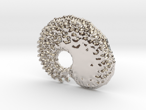 3D Fractal Tadpole Pendant in Platinum