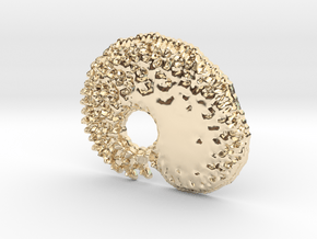 3D Fractal Tadpole Pendant in 14K Yellow Gold