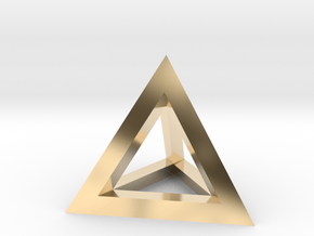 Hollow Pyramid Pendant in 14K Yellow Gold