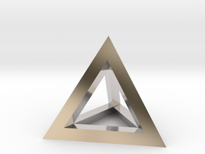 Hollow Pyramid Pendant in Platinum
