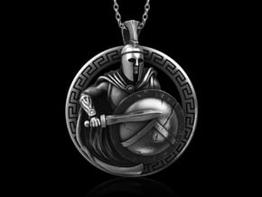 Spartan Warrior Pendant in Antique Silver