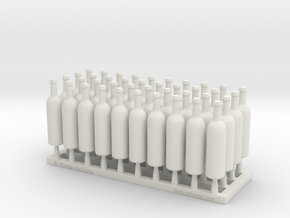 Wine Bottles Ver01. 1:12 Scale x40 units in White Natural Versatile Plastic