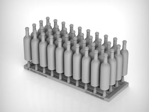 Wine Bottles Ver01. 1:12 Scale x40 units in Tan Fine Detail Plastic