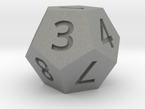 12 sided dice (d12) 25mm dice in Gray PA12