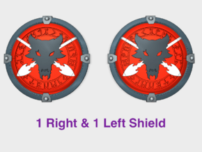 Skota Vlka - Round Power Shields (L&R) in Tan Fine Detail Plastic: Small